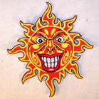 HAPPY SUN 4 INCH PATCH ( Sold by the piece or dozen ) *- CLOSEOUT AS LOW AS 75 CENTS EA