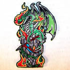 GREEN DRAGON 4 INCH PATCH ( Sold by the piece or dozen ) *- CLOSEOUT AS LOW AS 75 CENTS EA