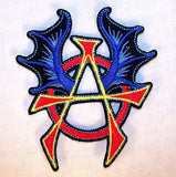 ANARCHY WITH WINGS 4 INCH PATCH (Sold by the piece or dozen ) -* CLOSEOUT AS LOW AS 75 CENTS EA