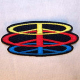 STACKED PEACE SIGNS 4 IN PATCH (Sold by the piece or dozen ) -* CLOSEOUT AS LOW AS 75 CENTS EA