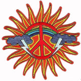 PEACE RAINBOW LIGHTNING BOLTS 4 INCH PATCH  (Sold by the piece or dozen) - * CLOSEOUT NOW AS LOW AS 75 CENTS EA