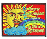 PEACE SUN RAINBOW 4 INCH PATCH  (Sold by the piece or dozen) - * CLOSEOUT NOW AS LOW AS 75 CENTS EA