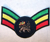 LION RASTA STRIPS 4 INCH PATCH (Sold by the piece) CLOSEOUT $ 1.25 EA