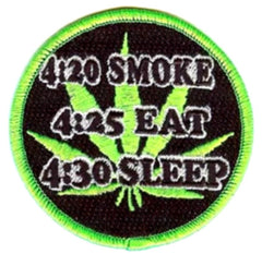 SMOKE EAT SLEEP 3 inch PATCH (Sold by the piece or dozen ) -* CLOSEOUT AS LOW AS 75 CENTS EA
