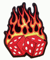 FLAMING DICE DELUXE PATCH (Sold by the piece)