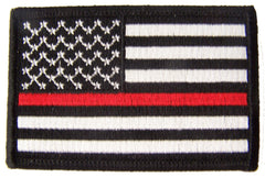 THIN RED LINE AMERICAN FLAG EMBROIDERED PATCH (Sold by the piece)