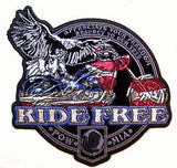 RIDE FREE POW MOTORCYCLE EAGLE PATCH PATCH (Sold by the piece)