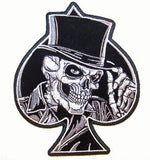SKULL TOP HAT SPADE PATCH (Sold by the piece)
