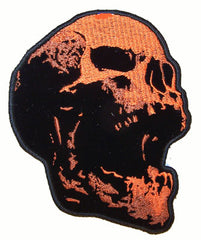 SCREAMING HUMAN SKULL EMBROIDERIED PATCH 5 IN (Sold by the piece)
