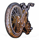 BIG WHEEL MOTORCYCLE BIKE 5 IN EMBROIDERED PATCH  (sold by the piece )