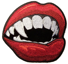 VAMPIRE TEETH LIPS 4 INCH PATCH (Sold by the piece)