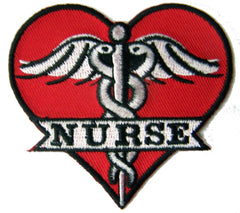 MEDICAL NURSE HEART EMBROIDERED PATCH (Sold by the piece)