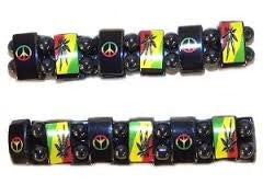 MAGNETIC HEMATITE PEACE POT LEAF BRACELETS (Sold by the dozen)
