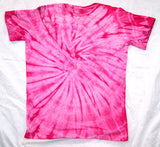 PETITE PINK SPIDER TIE DYED TEE SHIRT (sold by the PIECE OR dozen)