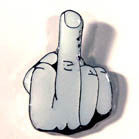MIDDLE FINGER HAT / JACKET PIN (Sold by the piece or dozen)