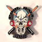 POOL HALL JUNKIE HAT / JACKET PIN (Sold by the piece)