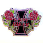 LADY BIKER ROSES HAT / JACKET PIN (Sold by the piece)