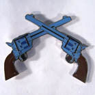 DOUBLE PISTOLS HAT / JACKET PIN  (Sold by the dozen)
