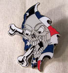 RIPPING AMERICAN SKULL HAT / JACKET PIN  (Sold by the piece)