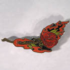 FLAMING ROSE HAT / JACKET PIN  (Sold by the piece)