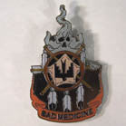 BAD MEDICINE HAT / JACKET PIN  (Sold by the dozen) *- CLOSEOUT NOW 50 CENTS EA