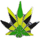 REGGAE POT LEAF HAT / JACKET PIN (Sold by the dozen)
