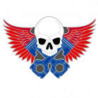 PISTON SKULL WINGS HAT / JACKET PIN (Sold by the dozen) *- CLOSEOUT NOW 50 CENTS EACH