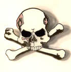 SKULL X BONE BEHIND HAT / JACKET PIN (Sold by the dozen) *- CLOSEOUT NOW 75 CENTS EACH