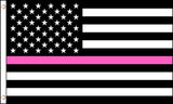 AMERICAN PINK THIN LINE FLAG 3 X 5 FLAG breast cancer women police ( sold by the piece )