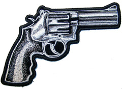 REVOLVER PISTOL GUN EMBROIDERIED 5 inch PATCH (sold by the piece )