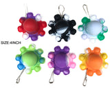 4" OCTOPUS KEYCHAIN REVERSIBLE BUBBLE POP IT SILICONE STRESS RELIEVER TOY  (sold by the piece or dozen))