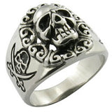 SKULL PIRATE STAINLESS STEEL BIKER RING ( sold by the piece )