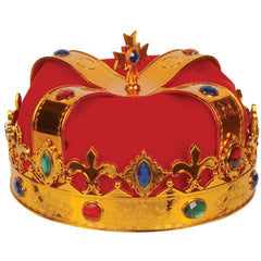 DELUXE RED ADULT SIZE JEWELED CROWN ( sold by the piece )