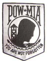 REFLECTIVE POW MIA MILITARY PATCH  (Sold by the piece)