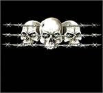 SKULL & BARB WIRE SHORT SLEEVE TEE-SHIRT  ( sold by the piece )
