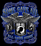 SOME GAVE ALL POW MIA EAGLE WINGS BLACK TEE-SHIRT (Sold by the piece)