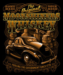 MOONSHINE WHISKEY VINTAGE CAR SHORT SLEEVE  TEE-SHIRT (Sold by the piece)