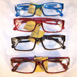 ASSTORTED PLASTIC FRAME CHEETER READERS ( sold by the dozen ) CLOSEOUT NOW ONLY 50 CENTS EA