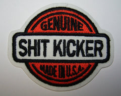 GENUINE SHIT KICKER  EMBROIDERED PATCH 3 1/2 INCH (Sold by the piece)