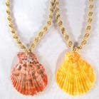 YELLOW FAN SHELL HEMP 18 inch NECKLACES  (Sold by the piece)