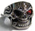 SKULL RED EYE W CIGAR STAINLESS STEEL BIKER RING ( sold by the piece )