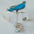 BIRD CUFF BRACELET W RING ON CHAIN (Sold by the piece) *- CLOSEOUT NOW $ 4.95 EA