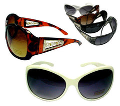 PEARL SIDED LADIES WIDE LENSE SUNGLASSES (Sold by the dozen)