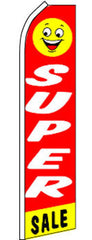 SUPER SWOOPER 15 FT SUPER SALE SMILE FACE FLAG  (Sold by the piece)