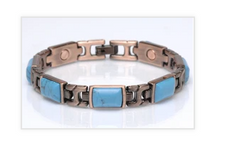 SOLID COPPER MAGNETIC TURQUOISE LINK BRACELET style #TQ-SQ (sold by the piece )