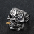 SKULL WITH CIGAR CLEAR CRYSTAL EYE METAL BIKER RING (sold by the piece)
