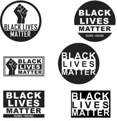 BLACK LIVES MATTER 6 PACK ASSORTED STICKERS (sold by the pack of 6)