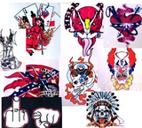 144 PIECE BULK LOT ASSORTED 6" BIKER DECAL STICKERS