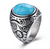 Turquoise engraved real stone stainless steel ring (sold by the piece)