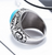 Turquoise engraved real stone stainless steel ring (sold by the piece)